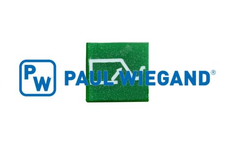 Zielony symbol przełącznika Faun Variopress "OPEN REAR PART"