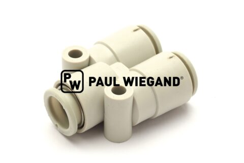 Złącze wtykowe Bucher Municipal Pneumatics w kształcie litery "Y"