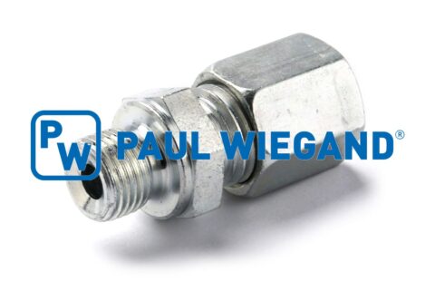 Złączka wkręcana Geesink GPM II z nakrętką złączkową + wskaźnik zapchania pierścienia tnącego DIN/ISO 2353/8434-1 G1/8"-6L (M12x1.5) ocynkowana