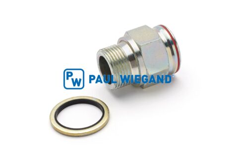 Złącze śrubowe Geesink GPM III Wąż hydrauliczny głównego bloku sterowania G3/4"-D31.2 ocynkowany