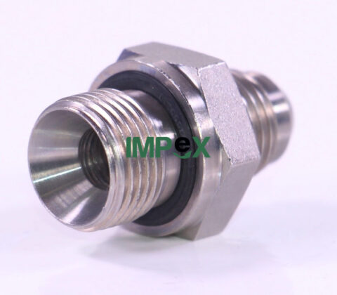 Złącze wkręcane HS Fahrzeugbau podnośnik regulacji bocznej siłownika hydraulicznego G3/8"-9/16"-18 UNF ED ocynkowany