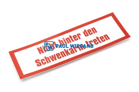 Naklejka Zöller 2301 Delta "Nie wchodzić za ramię obrotowe" l: 220 w: 70