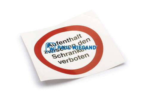 Naklejka Zöller "Przebywanie między przeszkodami zabronione" D: 200
