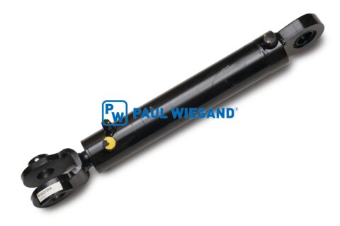 Siłownik hydrauliczny Zöller Medium X2i z płytą dociskową po prawej stronie ze stykiem E po stronie tłoczyska