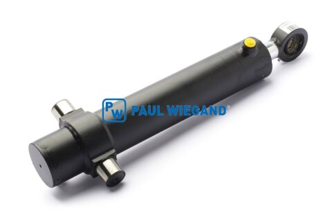 Siłownik hydrauliczny Zöller z ramieniem obrotowym, model KS: 32, skok: 300, EBM: 410