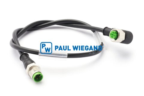Kabel sterujący Zöller gniazdo wózka paletowego lewe M12x1-M12x1 4-stykowe 4x0,34 mm² lg: 600 kątowe