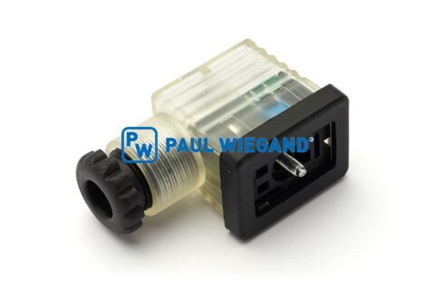 Wtyczka zaworu z diodą LED "Hirschmann" ISO 5599-1 b: 11 2-stykowa + PE 24VDC