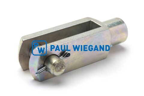 Łącznik widełkowy Faun Viatec części standardowe ze sworzniem Sworzeń dzielony DIN/ISO 71752/8140 M16 ocynkowany d: 21 l: 115