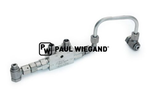 Zabezpieczenie przed pęknięciem rury Johnston C401 wraz z orurowaniem Siłownik hydrauliczny