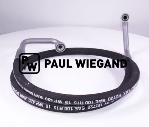 Wąż hydrauliczny Bucher Municipal oś napędowa silnika hydraulicznego 1"-3/4"-DN25 lg: 2320