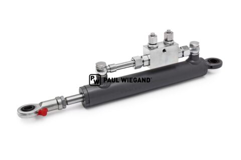 Siłownik hydrauliczny Bucher Municipal Citycat 5000 kompletne tylne drzwi KS: 16 Skok: 150 EBM: 410