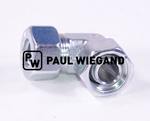Złącze kolankowe Bucher Municipal z nakrętką DIN/ISO 2353/8434-1 18L (M26x1.5) ocynkowane